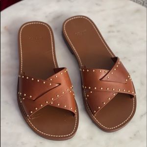 Celine Criss Cross Slides with Studs